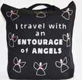 Black and Silver Tote Bag with Pink Studs